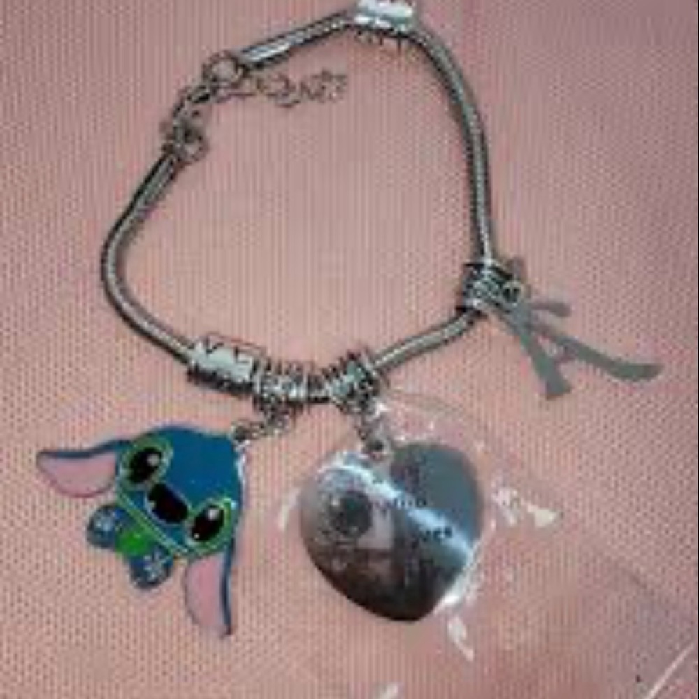 Stitch Bracelet with Initial Letter, Gifts for Sister, daughter, best friend